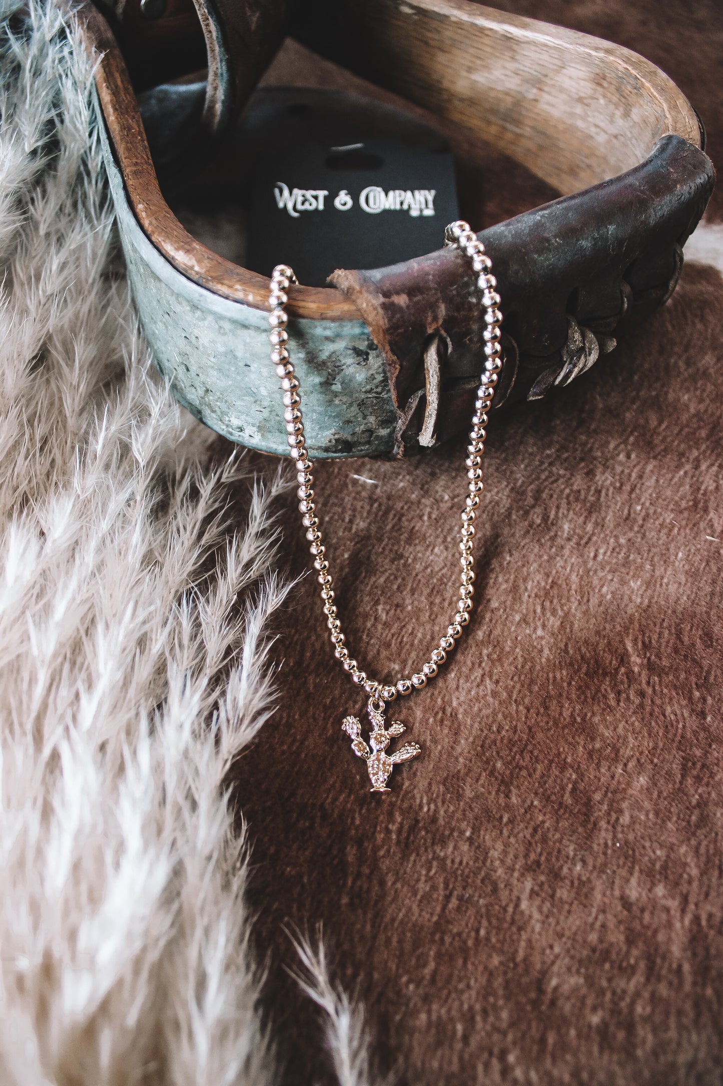 18k Gold Plated Necklace with Prickly Pear Charm