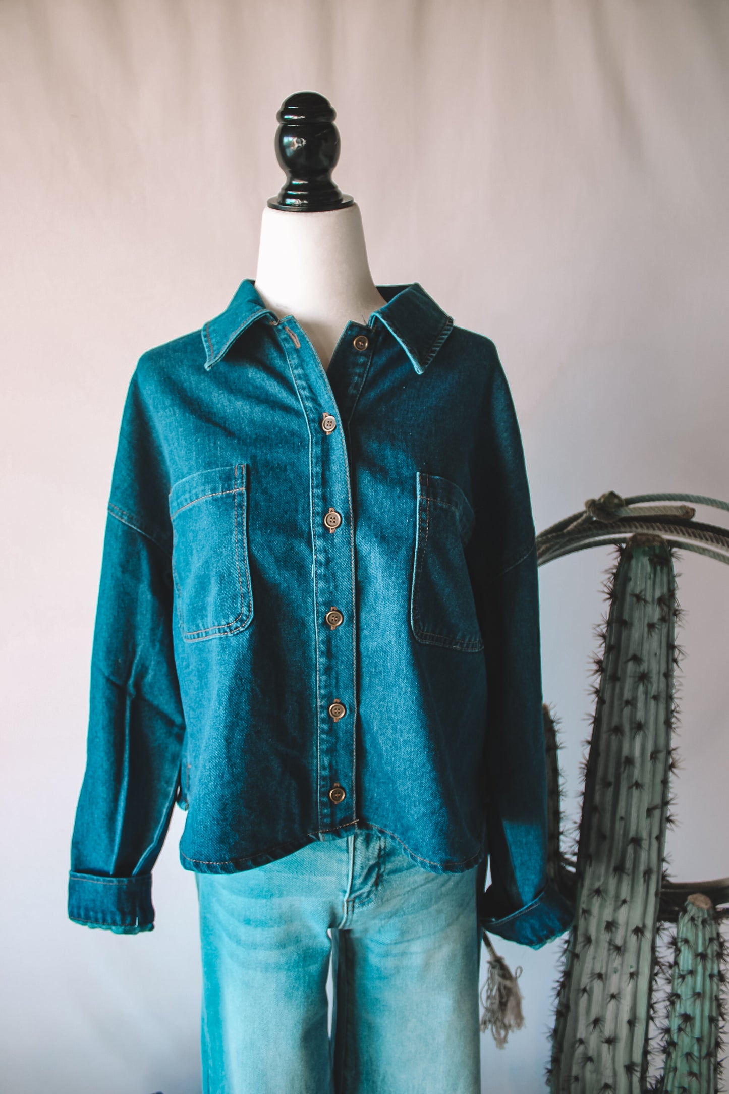 Denim Button Down Top