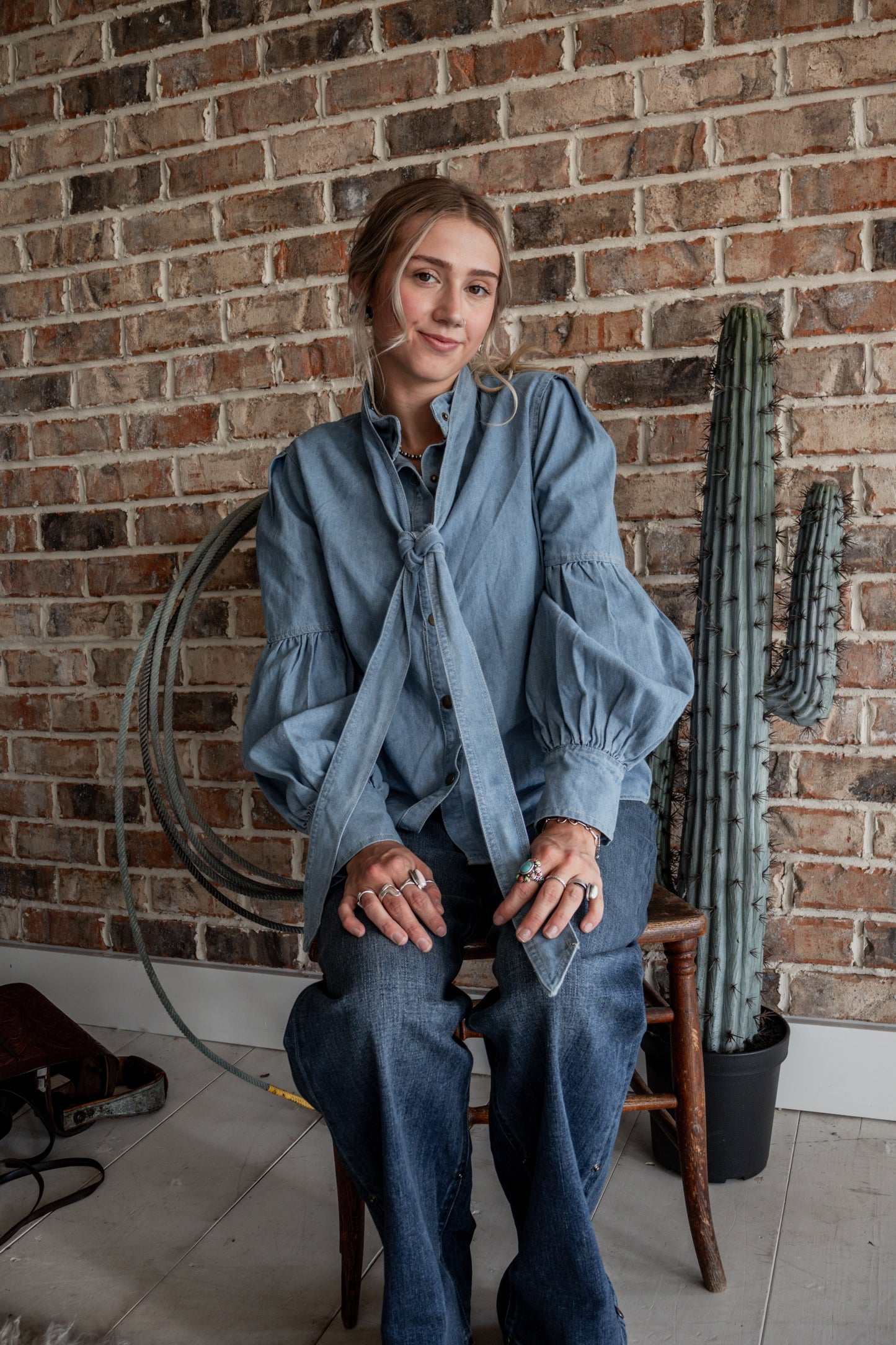 Denim Days Tie Top