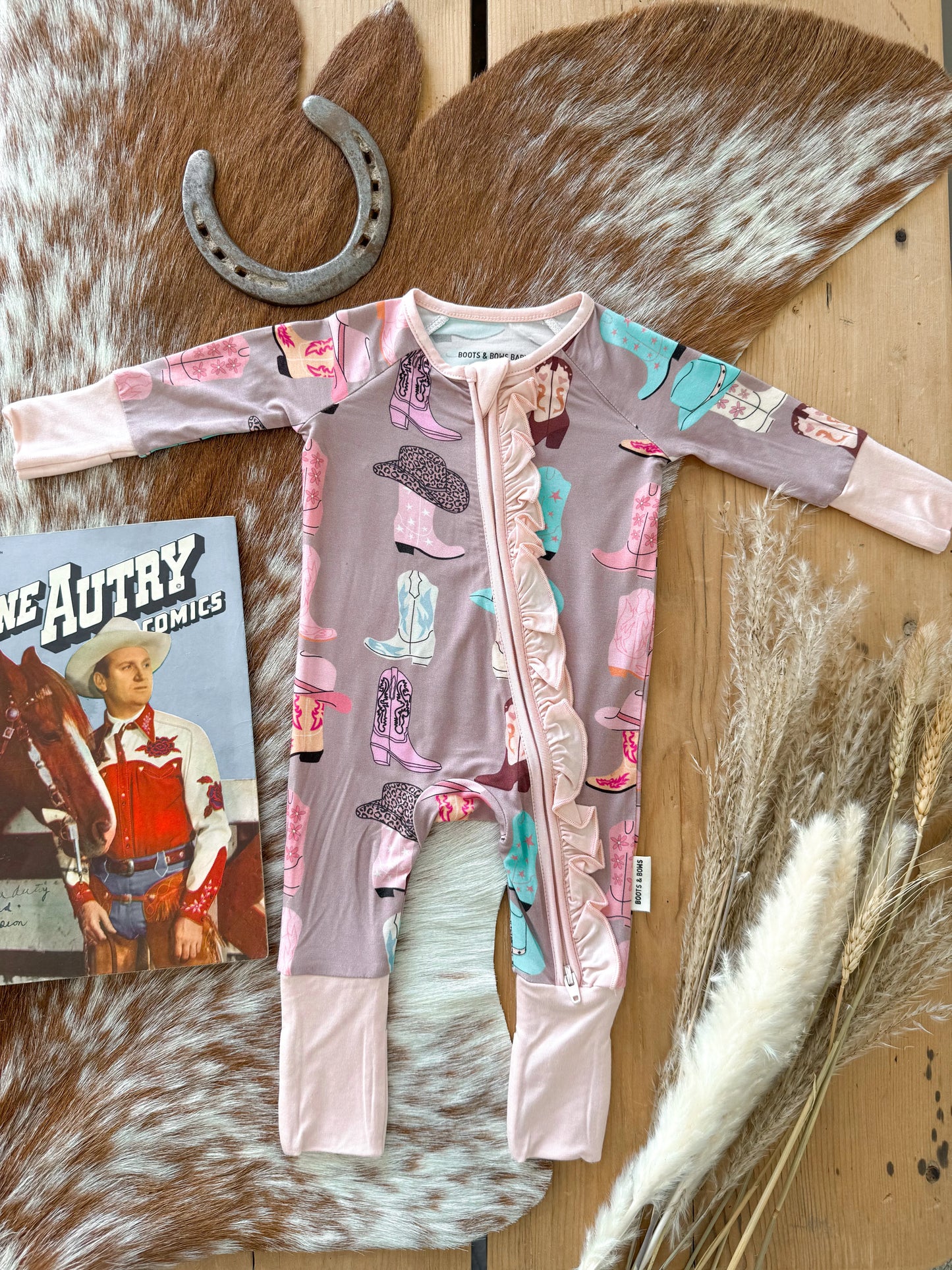 Cowgirl Boots Baby Girl Onsie
