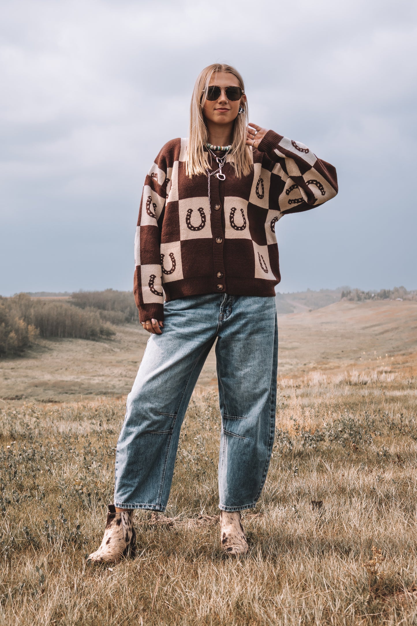 The Horseshoe Check Cardigan