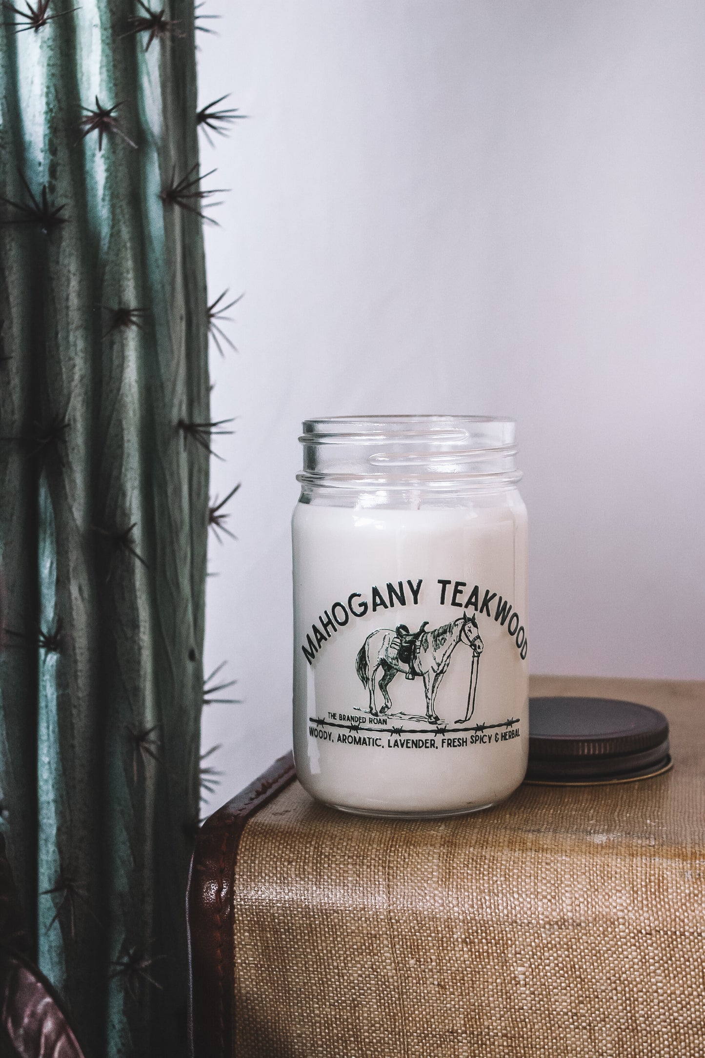 12oz Mason Jar Soy Candle - Mahogany Teakwood