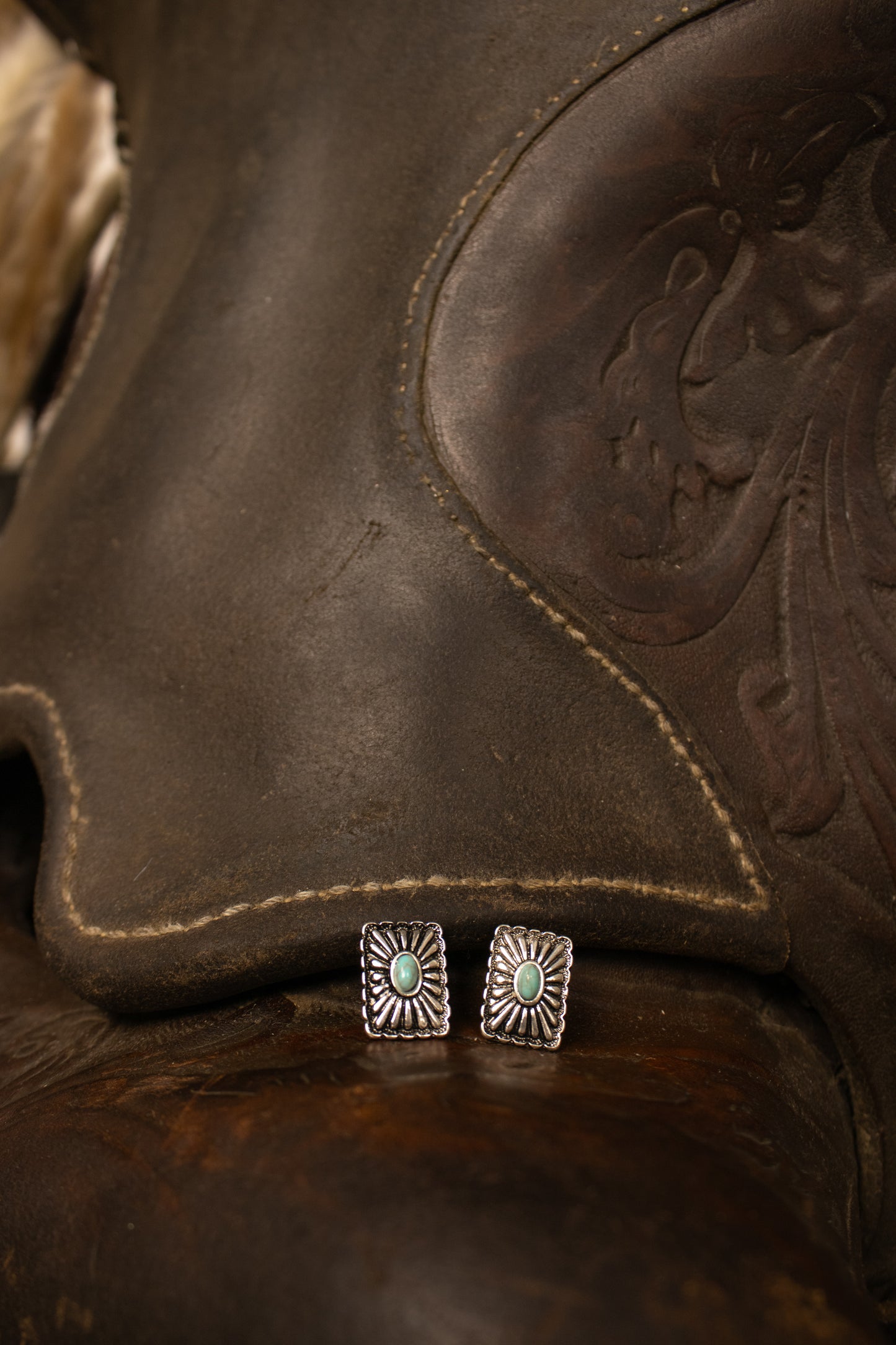 Mini Square Concho Earrings