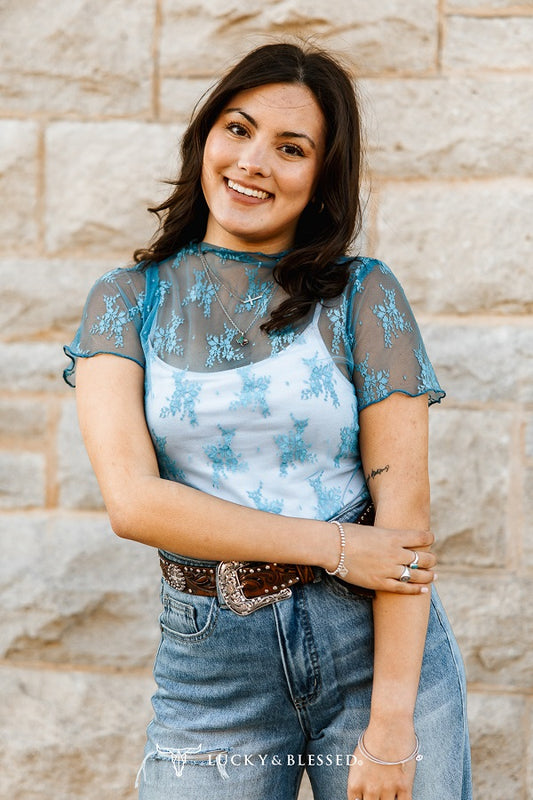 Jade Short Sleeve Mesh Top