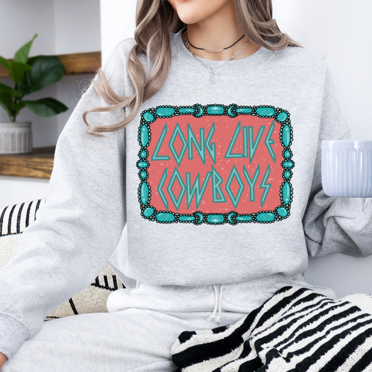 The Branded Roan - Long Live Cowboys Turquoise Border Crew